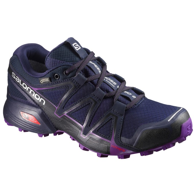 Salomon Singapore Womens Trail Running Shoes - SPEEDCROSS VARIO 2 GTX® W Navy | 84203-OWXJ